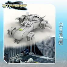 cañonera Tienda sci fi estrella terreno miniatura ciencia ficción mesa nave estelar aterrizaje 28mm hangar cerradura abierta viajero peligro buscador estrellas 3d print model - Mito3D