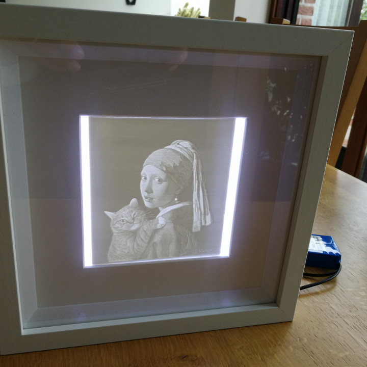 lithophane Ikea ribba Cadre LED éclairage art décoratif cadeau photo image cadre 3D print model - Mito3D