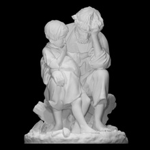 peasant trouble scan figure sculpture statue marble boy father group figurative son 3d print model - Mito3D