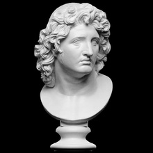 ideal portrait alexander great helios scan bust god sculpture male plaster copy alexander-the-great sun-king 3d print model - Mito3D