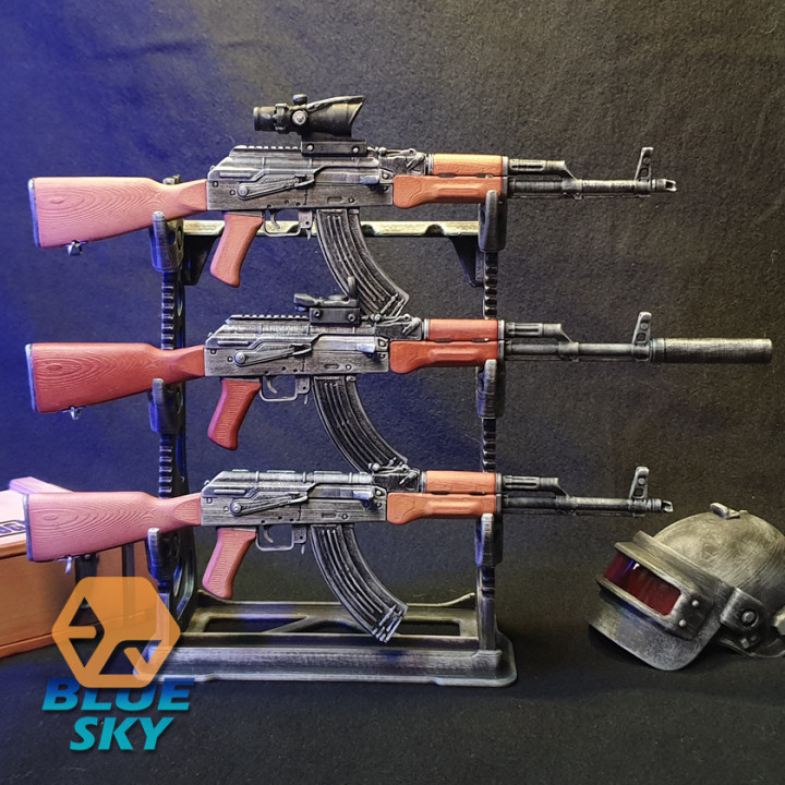 akm rail améliorer pièces agression point figure pistolet armes feu fusil silencieux portée 39 assaut picatinny ak47 ar pubg champ bataille 4xscope picatinnyrail vue 3D print model - Mito3D