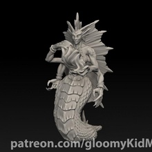Naga büyücü kadın fantezi minyatür Warcraft 28mm dnd 3d print model - Mito3D