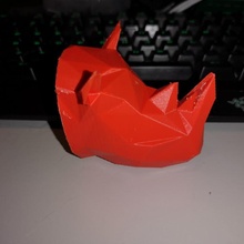 poly rhino head animal hook lowpoly wallmount 3d print model - Mito3D