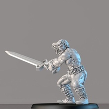 bárbaro tampo mesa fantasia jogos herói guerra martelo Guerreiro miniatura jogo busca dnd heroquesto hq 3d print model - Mito3D