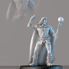 bruxo tampo mesa masmorras fantasia herói guerra miniatura martelo mago busca dnd jogo wh heroquesto 3d print model - Mito3D