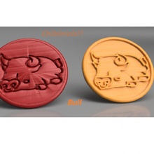 bull chibimals coaster pair animals coffee drink fun kids love tea coasters idealab drinkcoasters 3d print model - Mito3D