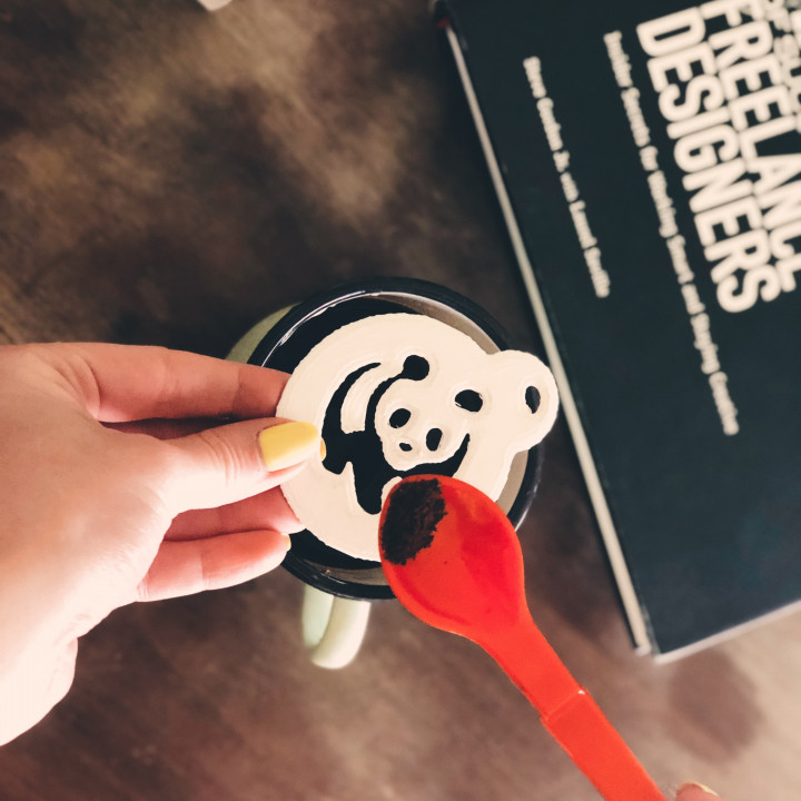 Panda Kaffee Schablone Tier Kuchen Cupcake Küche schmücken 3D print model - Mito3D