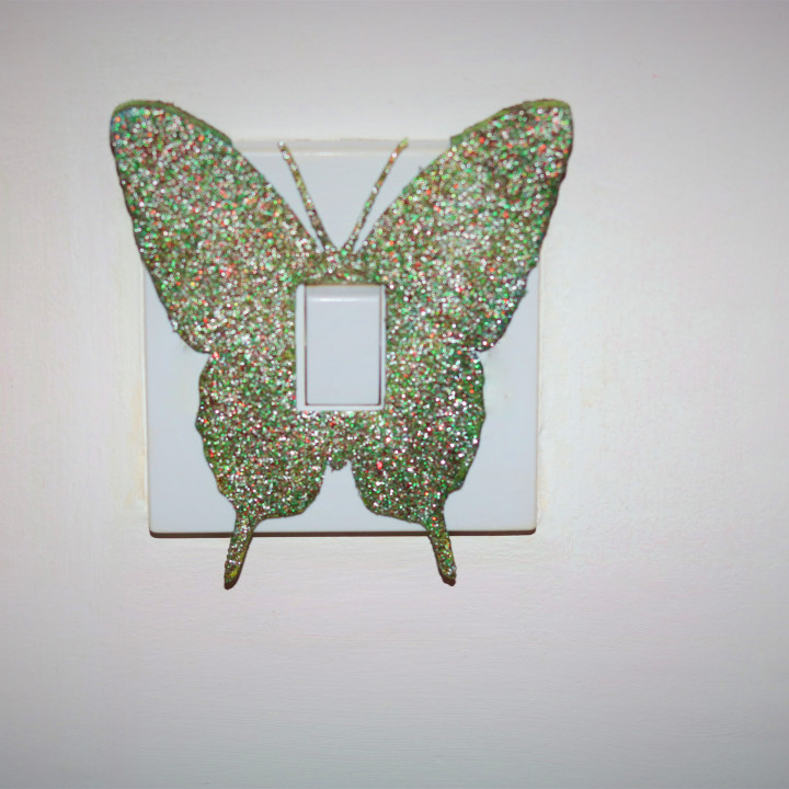 farfalla luce interruttore copertina guaina giardino animale arte Camera letto decorazione insetto ragazzi semplice Ali volare arredamento idee glitter asili nido 3D print model - Mito3D
