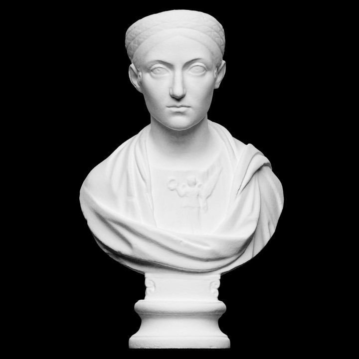 unknown female poet scan bust head roman rome 3D print model - Mito3D