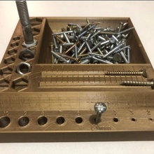 screw sizer & garden bolt box diy nut ruler tray workshop 3dprint organizer organization sorting jauge diameter bricolage 3d print model - Mito3D