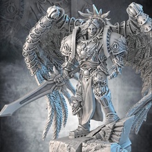 combat angel 1 support ready resin printers tabletop 40k dragon dungeons fantasy game rpg sci-fi war miniature hammer wargame dnd 40000 wh justicar 3d print model - Mito3D