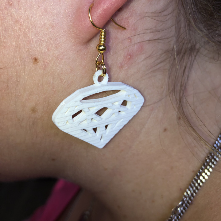 Diamant Ohrringe Weihnachten Anhänger Ohrring idealab 3D print model - Mito3D