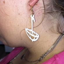 umbrella earrings christmas pendant xmas earring pendants idealab 3d print model - Mito3D