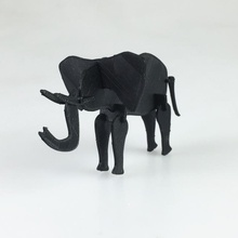desconcertado elefante impreso 3d juegos juguetes animal tarjeta puzzle juguete kid 3d print model - Mito3D