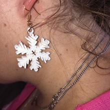 snowflake earrings christmas pendant xmas earring pendants idealab 3d print model - Mito3D