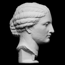 joven mujer korinna escanear hembra griego cabeza retrato escultura poeta yeso artec openglam smk open 3d print model - Mito3D