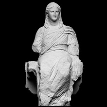 seduto donna demetra Knidos scansione dea greco mitologia ritratto romano marmo gesso copia british museum openglam artec eva smk open 3d print model - Mito3D