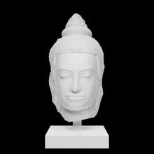 cabeza Buda escanear busto cara retrato escultura arenisca tailandia descansando 3d print model - Mito3D