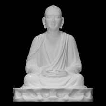 luohan scan chinese figure man meditation portrait sculpture statue glazed seated pottery 3d print model - Mito3D