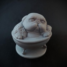 espiègle carlin baignoire miniature jouets Jeux animaux mignonne chien modèle statue chiot chiens idole carlins 3d print model - Mito3D