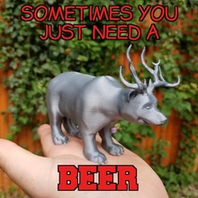 wild beer animal bear deer figure funny mythical sculpture statue 3d print model - Mito3D