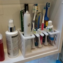 bathroom organizer holder toothbrush toothpaste 3d print model - Mito3D