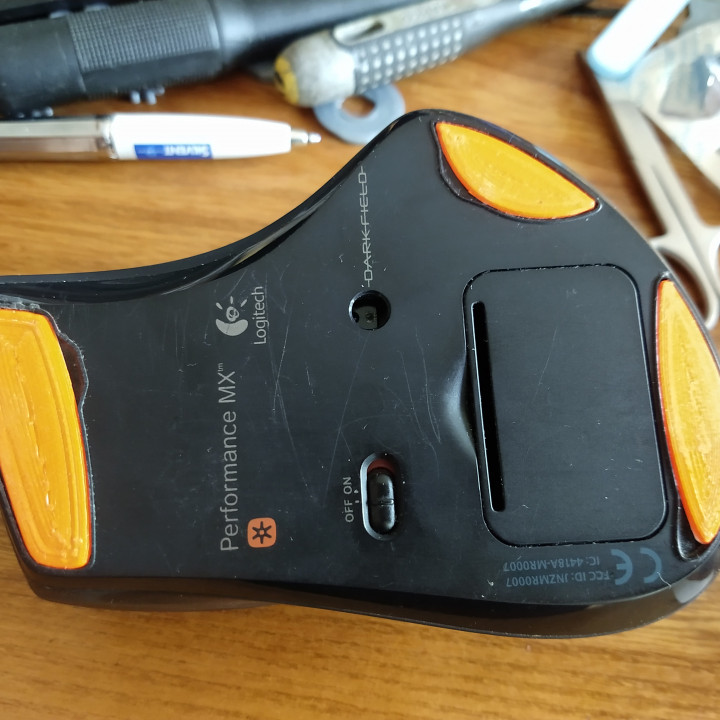 Logitech desempenho mx slides rato reparar deslizar 3D print model - Mito3D