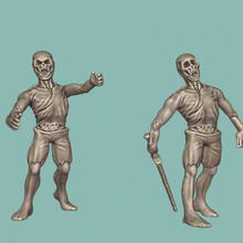 zombies miniatures undead zombie miniature hollow 28mm dnd dungeons dragons pathfinder dark souls 3d print model - Mito3D