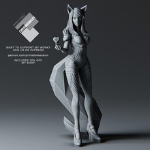 Ahri kda lig efsaneler 25cm uzun boylu model kadın tilki kız seksi şarkıcı kristal lol Ligi Kitsune 25 cm kuyruklu 3d print model - Mito3D