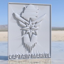 captain marvel sign superhero xmas superheroes idealab studios 3d print model - Mito3D