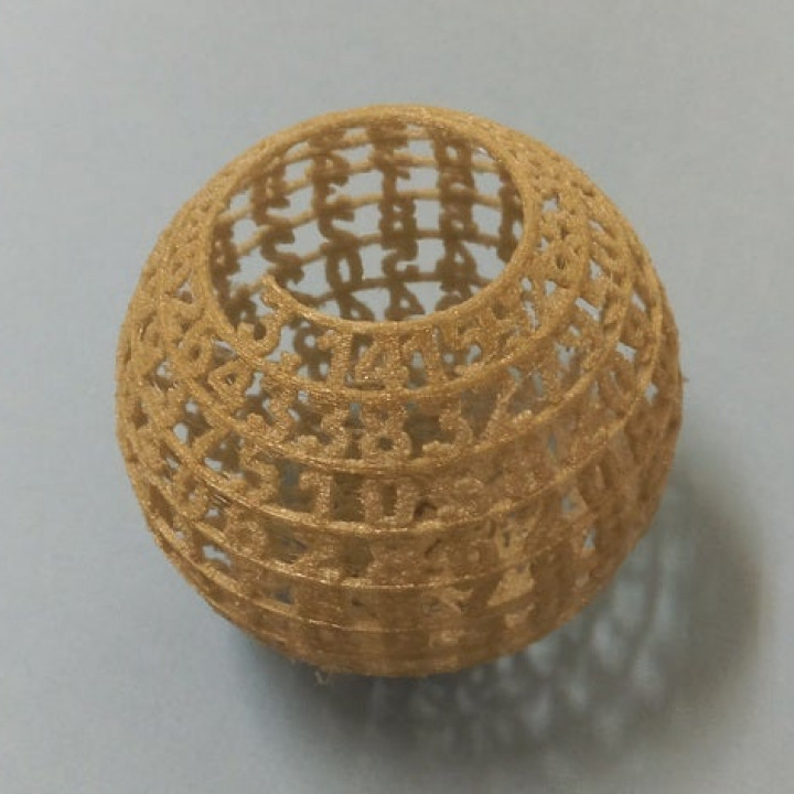 Metin küre matematik openscad pi özelleştirici 3D print model - Mito3D
