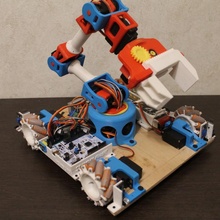 manipolatore mobile piattaforma omni ruote plane parallel presa gadget elettronica arduino pinza robot servo stnucleo wheel 3d print model - Mito3D