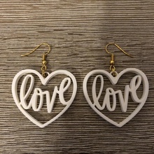 Liebe Ohrringe Anhänger Lächeln glücklich Valentinstag Ohrring idealab 3d print model - Mito3D