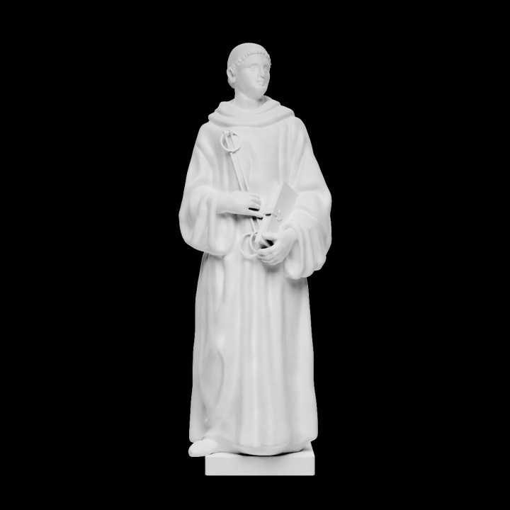 st leonardo Varredura figura homem escultura estátua renascimento florença Itália vidrado santo argila della andrea cozido louco policroma 3D print model - Mito3D