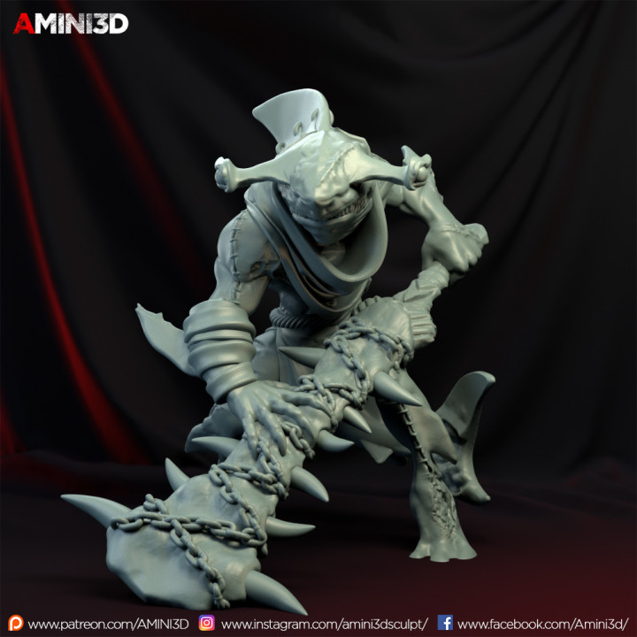 Wereshark 01 masaüstü 3d derinlik minyatür 3dprint Zindanlar Ejderhalar d dnd Deniz yaratığı oyunu canavarı miniature3d amini3d basılı minyatürler masa üstü minyatürleri Masa oyunları bağımlısı ustası 3D print model - Mito3D