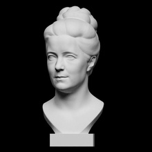 Selma lagerl analyse buste visage sculpture statue femme marbre Suède auteur perle openglam musée national lagerlof 3d print model - Mito3D