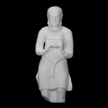 figure buddhist donor scan buddha buddhism man sculpture pakistan standing kushan 3d print model - Mito3D