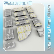 cargo bay floor set tabletop sci-fi star terrain miniature scifi wars starship landing 28mm hangar openlock traveller danger starfinder 3d print model - Mito3D