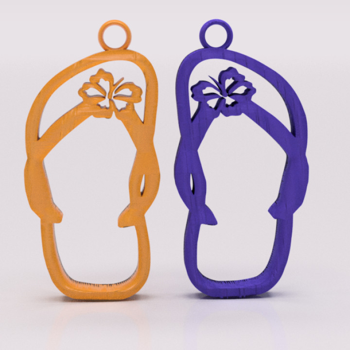 çevirmek floplar küpe moda kolye Sanat plaj Korkak yaz idealab 3D print model - Mito3D