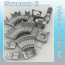 tubulaire couloir ensemble table sci étoile terrain miniature scifi guerres vaisseau spatial atterrissage 28mm hangar openlock voyageur danger starfinder 3d print model - Mito3D