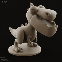 dinopop - t-rex miniature dinosaur toys & games 3d print creature dino figure jurassic toy rex tyrannosaurus idol stature 3d print model - Mito3D