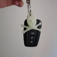 jolly roger skull key chain fashion & accessories holder green 2cm 30-min keychain-love 3d print model - Mito3D