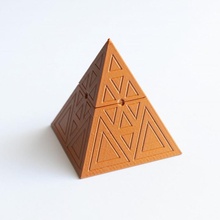 Dünya piramit Kutu Kulp destek Sanat konteyner sıra kapak matematik ofis organizatör depolama stil masa üçgen geometri caddy ev eşyaları 3d print model - Mito3D