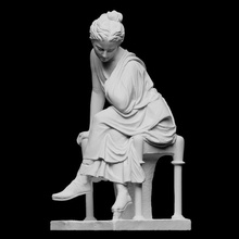 oturmuş kız taramak kadın saç Alçı kumaş kopya full figure oturmak bakıcı Openglam artec eva smk open 3d print model - Mito3D