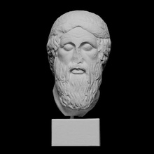 homer scan bust face greek head war author plaster trojanwar scantheworld 3d print model - Mito3D