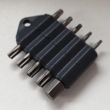 bit holder 10 65mm bits space magnets hole split ring keychain magnet bot 3d print model - Mito3D
