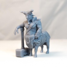 bull centaur - dnd character 2 poses tabletop armour dragons dungeons monster player unit horse hammer enemy horns friendly encounter pathfinder npc 3d print model - Mito3D