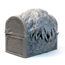 mimic dice box tabletop dragons dungeons gaming monster storage enemy encounter dnd pathfinder 3d print model - Mito3D