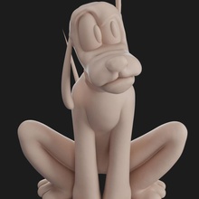 Pluton dessin animé chien disney Mickey Donald curieuse 3d print model - Mito3D