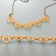heart chain gift necklace openscad customizer 3d print model - Mito3D